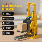 Blix 6 In 1 Forklift Non-Motorized Construction Set (185+Pieces)