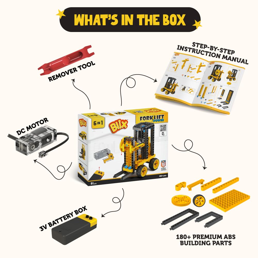 Blix 6 In 1 Forklift Power (180+ Pieces) | Buy Online at Toycra
