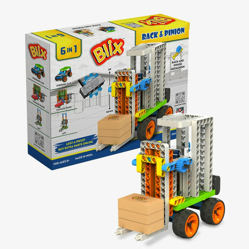 Blix 6 In 1 Rack & Pinion Mechanism Robotics For Kids (150+ Pieces)-STEM toys-Blix-Toycra
