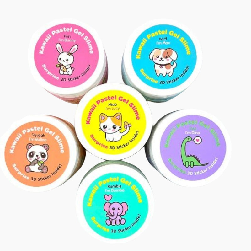 Blobbie Kawaii Pastel Gel Slime - Pack of 6