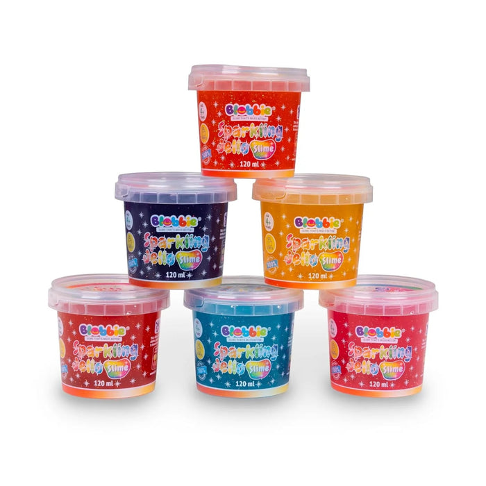 Blobbie Sparkling Jello Slime 120 ML - Pack of 6 - Multi Color-Novelty Toys-Blobbie-Toycra