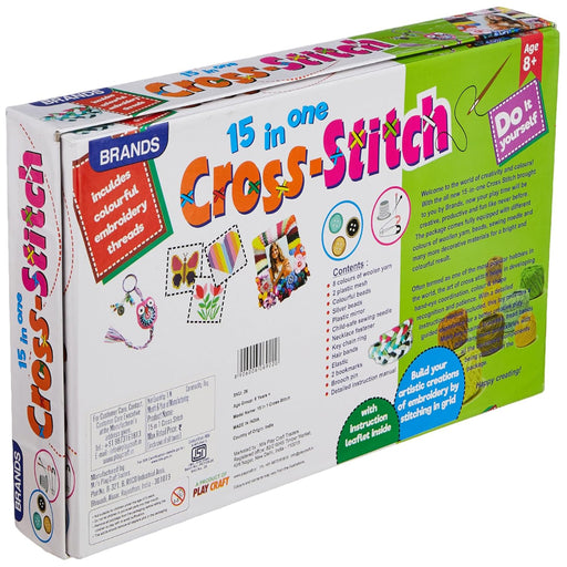 Brands 15 in 1 Cross-Stitch DIY Knitting and Weaving Kit for Kids-Arts & Crafts-Play Craft-Toycra