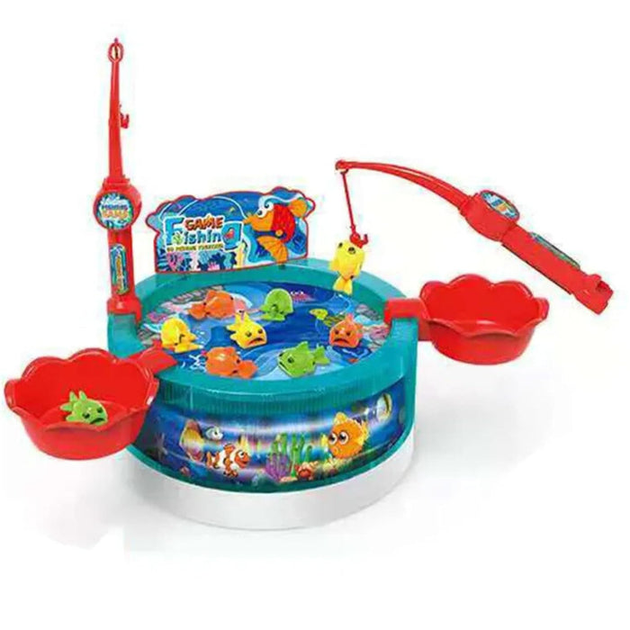 Bubble Bean Rotating Fishing Game with Colourful Fish Figures and Rods, Multicolour-Kids Games-Bubble Bean-Toycra