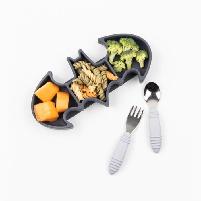 Bumkins Spoon & Fork Set -Gray-Mealtime Essentials-Bumkins-Toycra