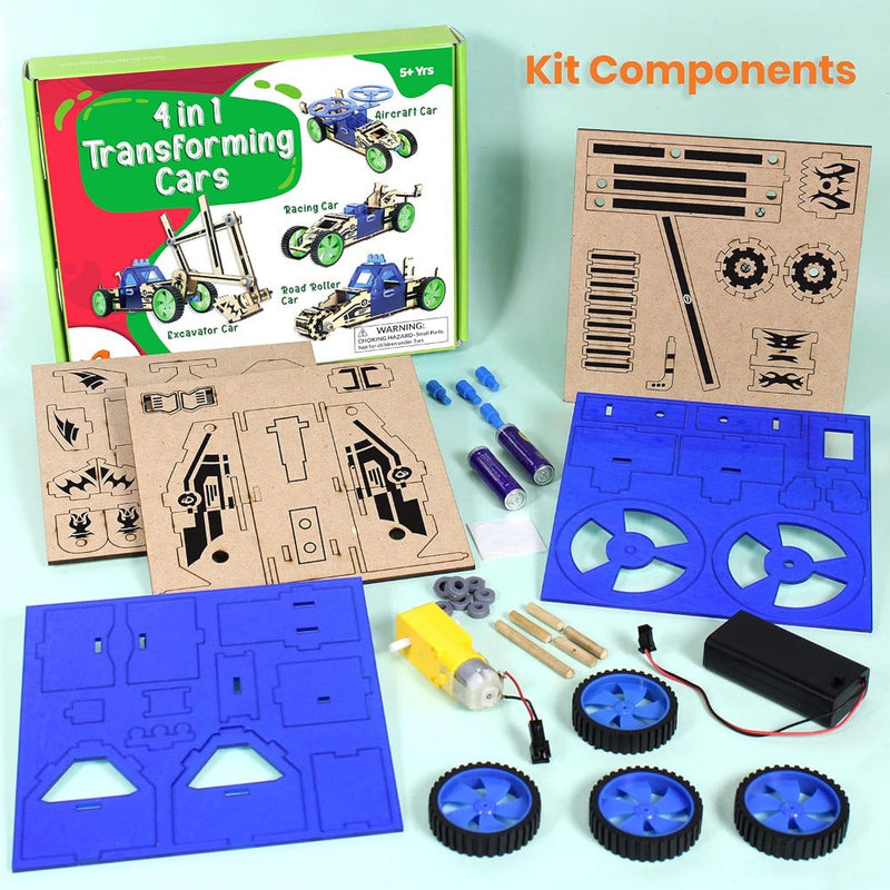 Butterfly EduFields 4 In 1 Wooden Mechanical Model Cars Kits