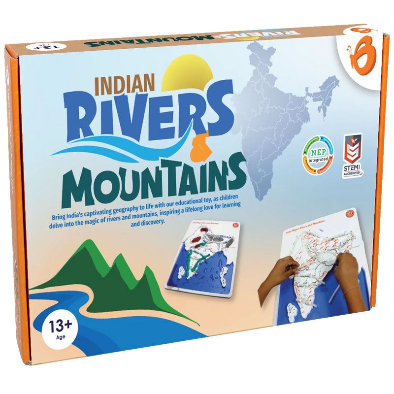 Butterfly EduFields India Map with Rivers & Mountains Learning Toys