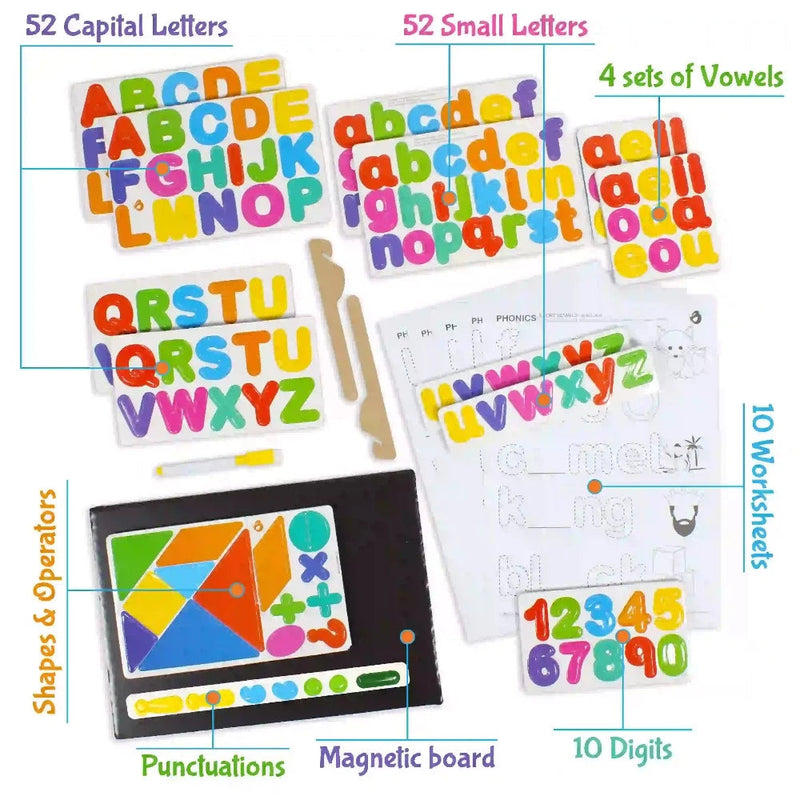 ButterflyEduFields 4 IN 1 Mega Bundle pack | Magnetic Alphabets Numbers Shapes
