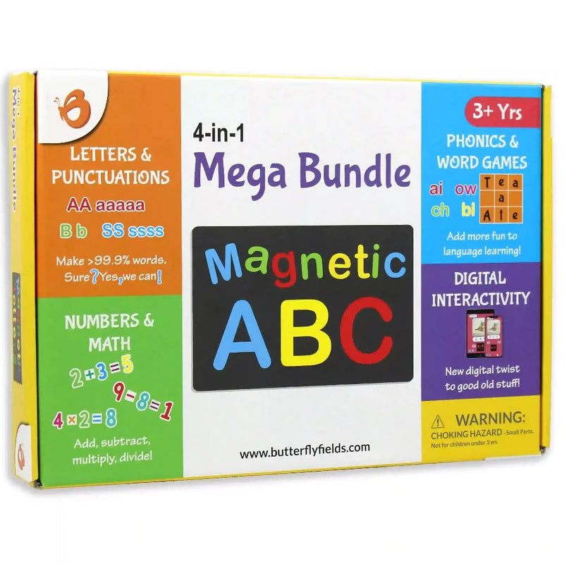 ButterflyEduFields 4 IN 1 Mega Bundle pack | Magnetic Alphabets Numbers Shapes