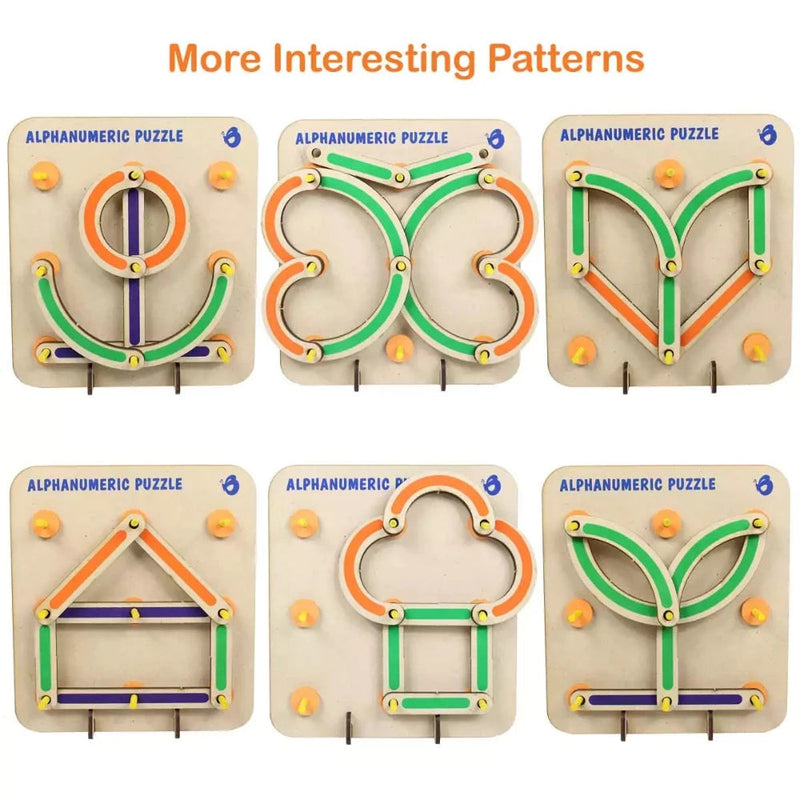 ButterflyEduFields Wooden Alphabets Numbers Construction Puzzle