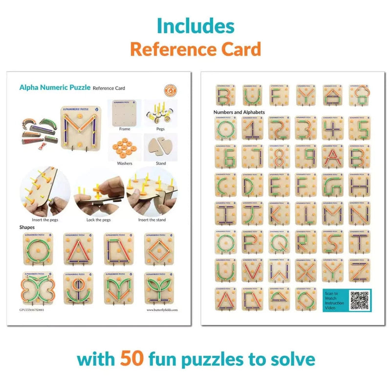 ButterflyEduFields Wooden Alphabets Numbers Construction Puzzle