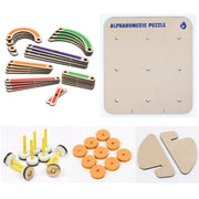 ButterflyEduFields Wooden Alphabets Numbers Construction Puzzle