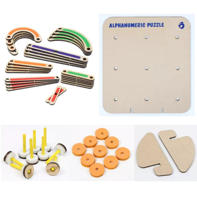 ButterflyEduFields Wooden Alphabets Numbers Construction Puzzle