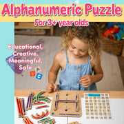 ButterflyEduFields Wooden Alphabets Numbers Construction Puzzle