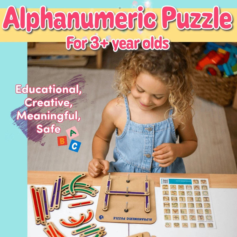 ButterflyEduFields Wooden Alphabets Numbers Construction Puzzle