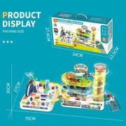 Car Adventure & Parking Building Toy Set with Music and Light