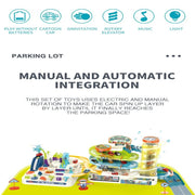 Car Adventure & Parking Building Toy Set with Music and Light