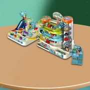 Car Adventure & Parking Building Toy Set with Music and Light