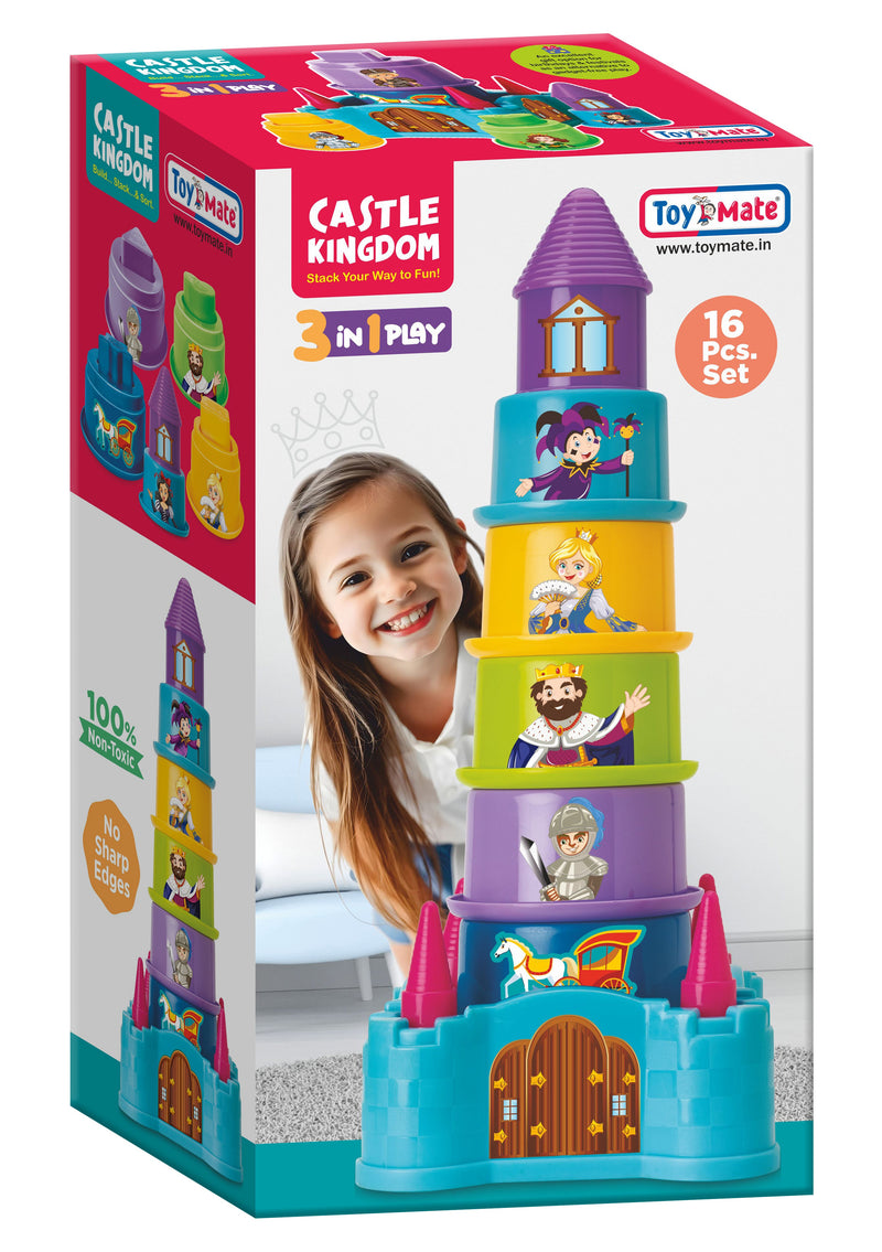 Castle Kingdom 🏰 – 3-in 1 Stack, Build & Sort Toy Set (16 Pcs)