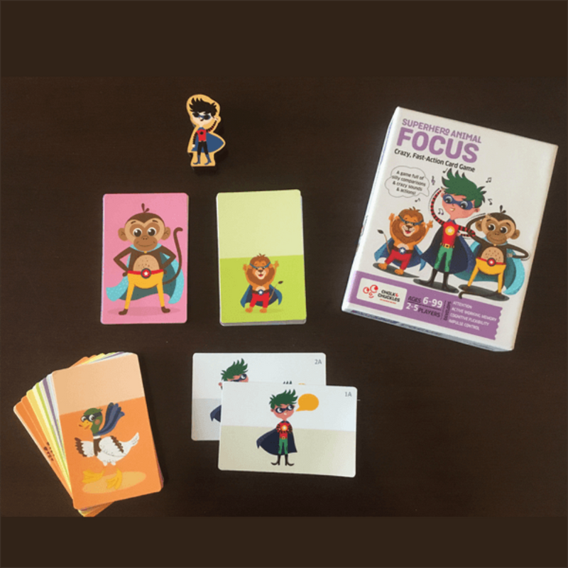 Chalk & Chuckles Superhero Animal Focus Card Game