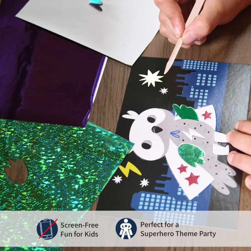Chalk and Chukles Fabulous Foil Art - Superhero Animals