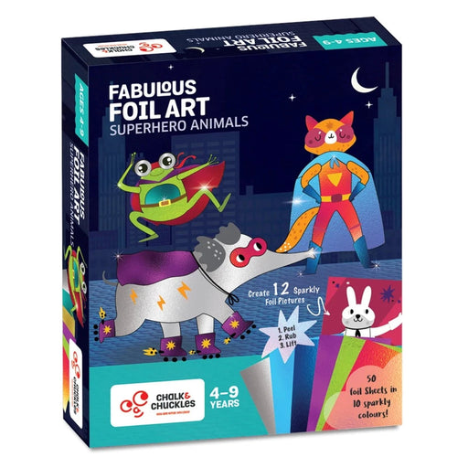 Chalk and Chukles Fabulous Foil Art - Superhero Animals-Kids Games-Chalk & Chuckles-Toycra