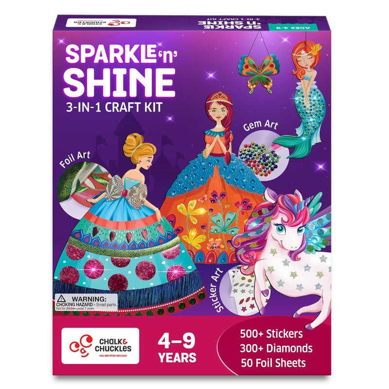 Chalk and Chukles Sparkle & Shine 3-in-1 Craft Kit