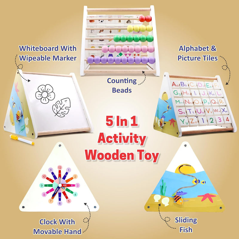Chanak 5-in-1 Wooden Activity Toy-1N, Writing Pen-1N