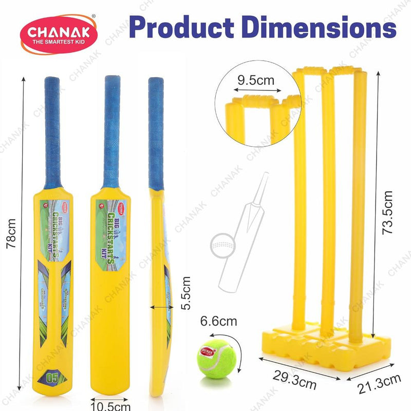 Chanak Big Cricket Kit for Boys & Girls Cricket Set (Bat+Ball+Stump)