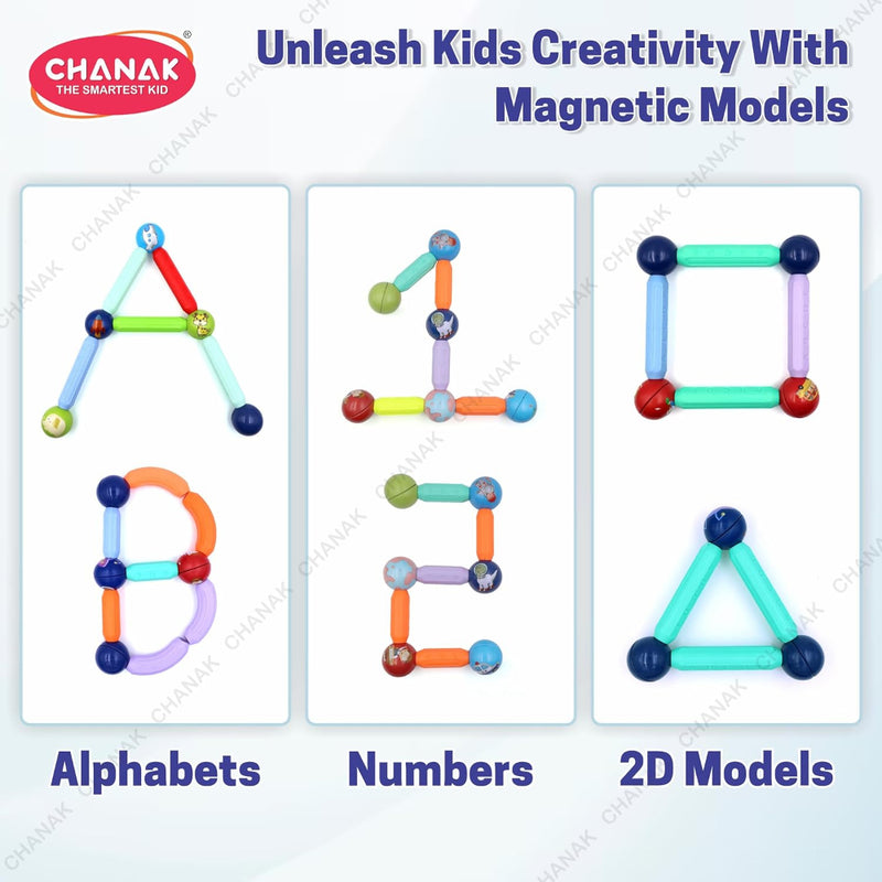 Chanak Magnetic Building Stick & Ball Blocks -76 Piece