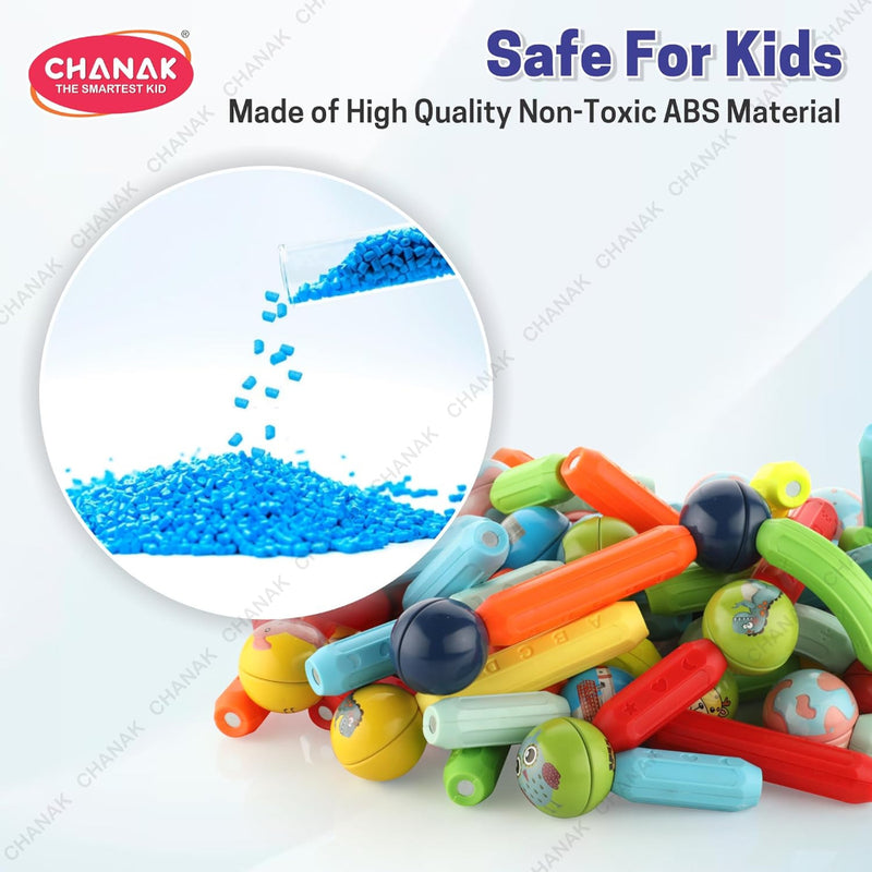 Chanak Magnetic Building Stick & Ball Blocks -76 Piece