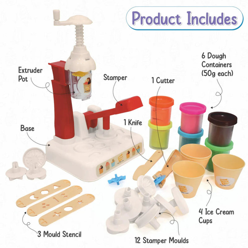 Chanak Play Dough Ice Cream Maker Set White