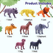 Chanak Realistic Wild & Farm Animal Set for Kids, 8-Piece Plastic Animal Playset