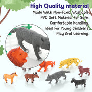 Chanak Realistic Wild & Farm Animal Set for Kids, 8-Piece Plastic Animal Playset