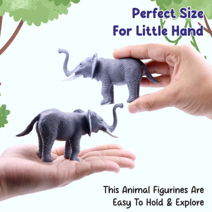 Chanak Realistic Wild & Farm Animal Set for Kids, 8-Piece Plastic Animal Playset