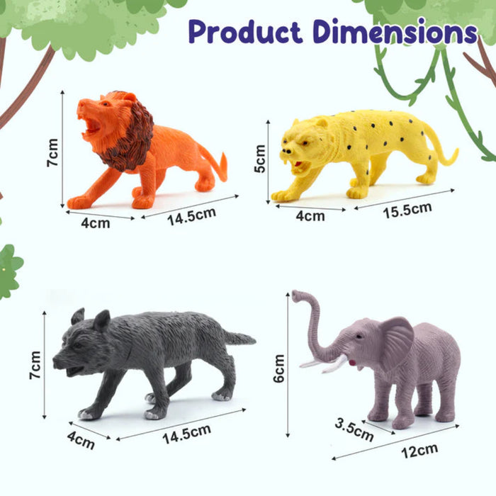 Chanak Realistic Wild & Farm Animal Set for Kids, 8-Piece Plastic Animal Playset