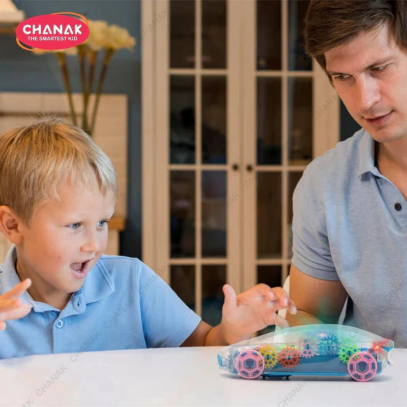 Chanak Transparent Gear Car -Multicolor