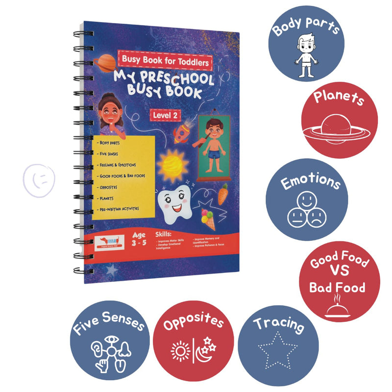 CocoMoco Kids My Preschool Busy Book for Toddlers Level 2