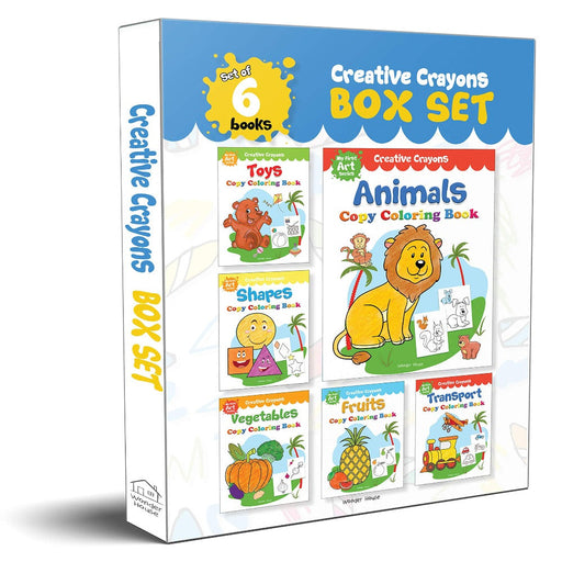 Colouring Books Super Boxset Pack of 6 Crayon Copy Colour Books