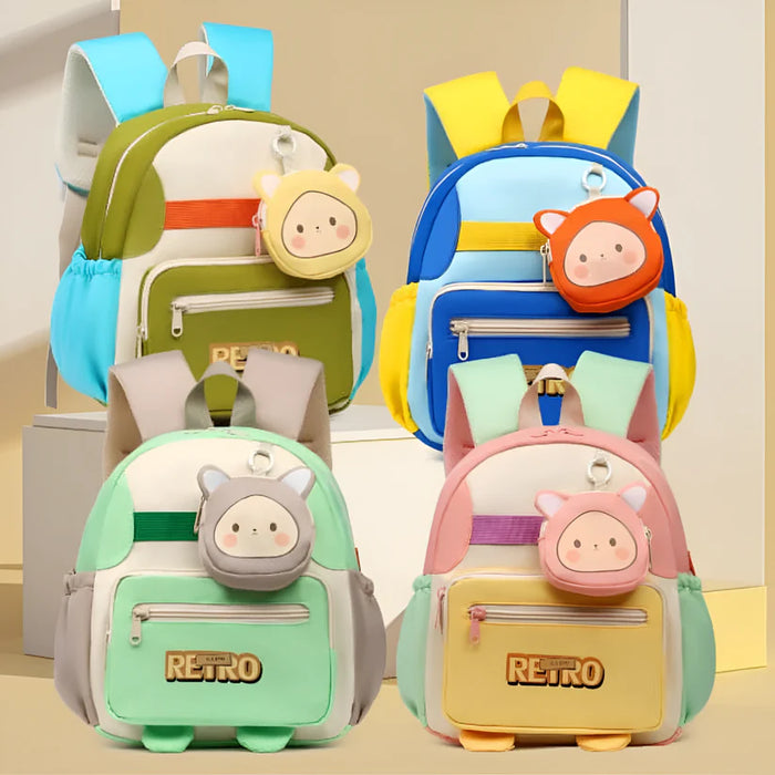 Cool Kids' Retro School Bag with Adorable Coin Pouch-Backpack-Bright International-Toycra