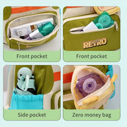 Cool Kids' Retro School Bag with Adorable Coin Pouch
