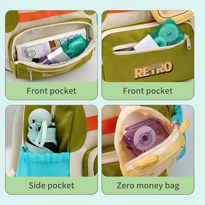 Cool Kids' Retro School Bag with Adorable Coin Pouch-Backpack-Bright International-Toycra