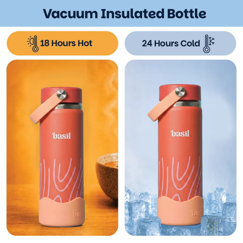 Basil HydraRush 600ml Insulated Bottle - Coral Swirl