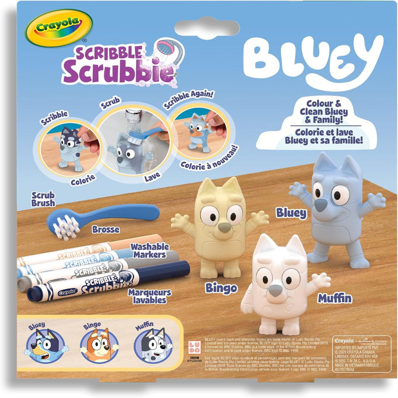 Crayola 3ct Scribble Scrubbie Bluey