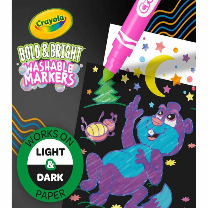 Crayola Bold and Bright Broad Line Washable Markers, 10 Count