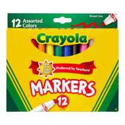 Crayola Broad Line Markers, Classic Colors, 12 Count – Vibrant Art Set For Kids