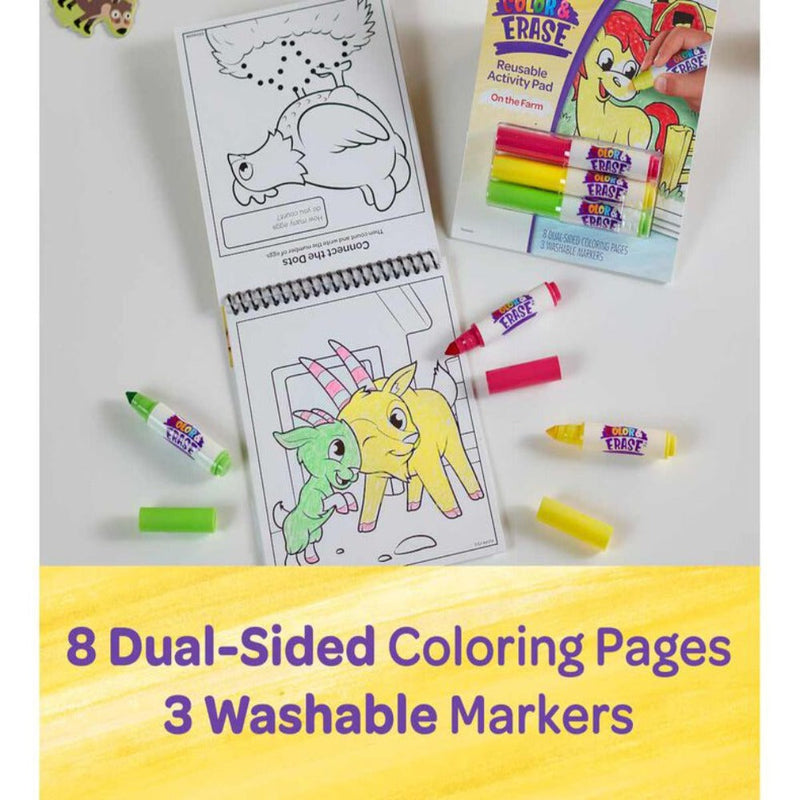 Crayola Color and Erase Reusable Activity Pad with Markers