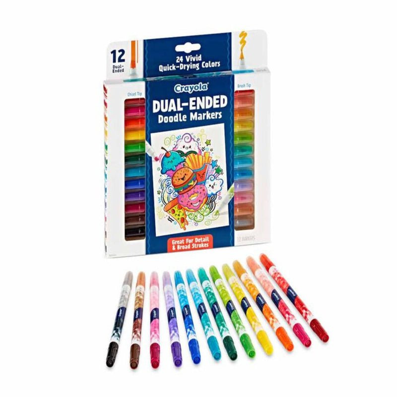 Crayola Doodle & Draw Dual Ended Doodle Marker, 12 count