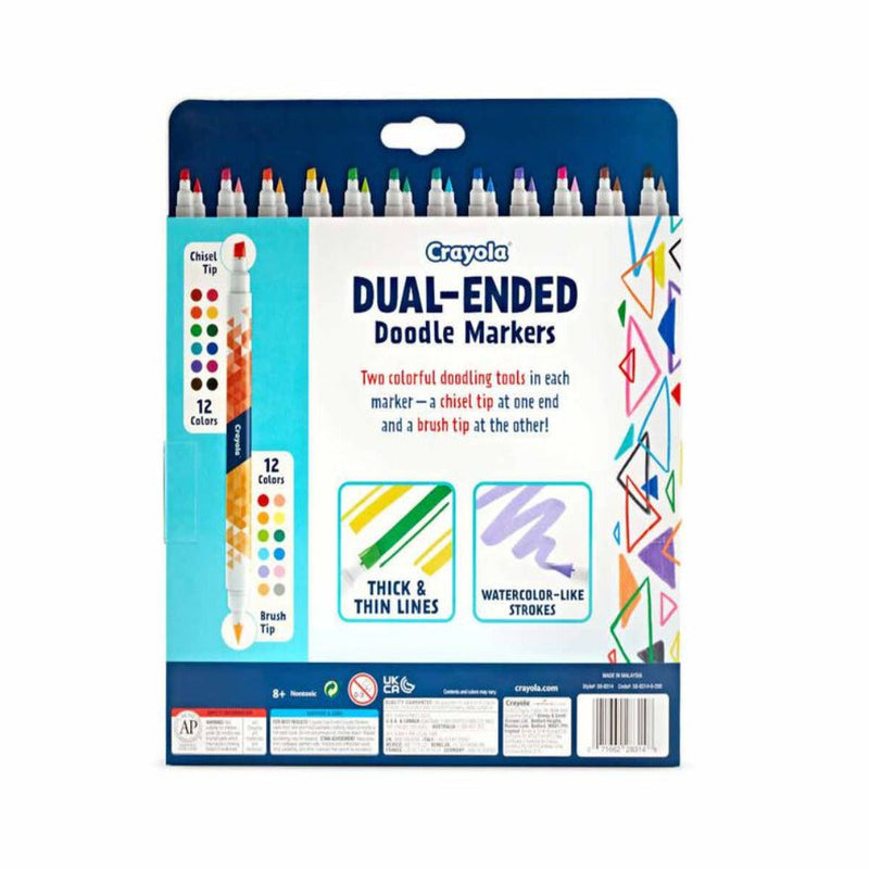 Crayola Doodle & Draw Dual Ended Doodle Marker, 12 count