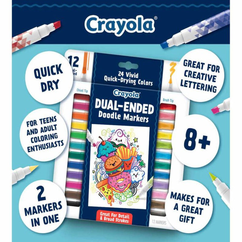 Crayola Doodle & Draw Dual Ended Doodle Marker, 12 count