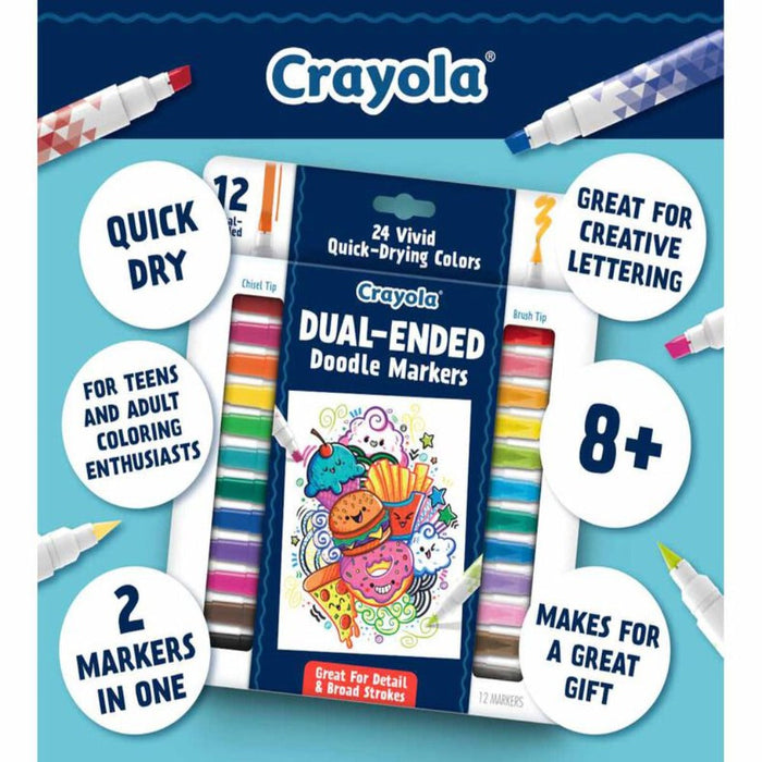 Crayola Doodle & Draw Dual Ended Doodle Marker, 12 count-Arts & Crafts-Crayola-Toycra